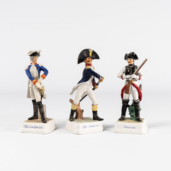 Figuriner, 3 st, porslin, Goebel, höjd 22 cm