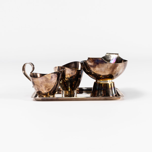 Servisdelar, 4 st, silver, GAB, vikt 310 gram