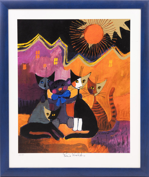 Rosina Wachtmeister, litografi, 8/99, signerad, 56x66 cm