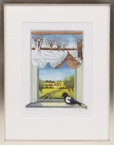 Hans Verduijn, litograf, signerad, E.A, 37 x 47 cm