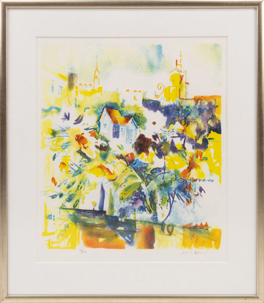 Smail Ajkunic, litografi, signerad, numrerad 77/250, 51 x 58 cm