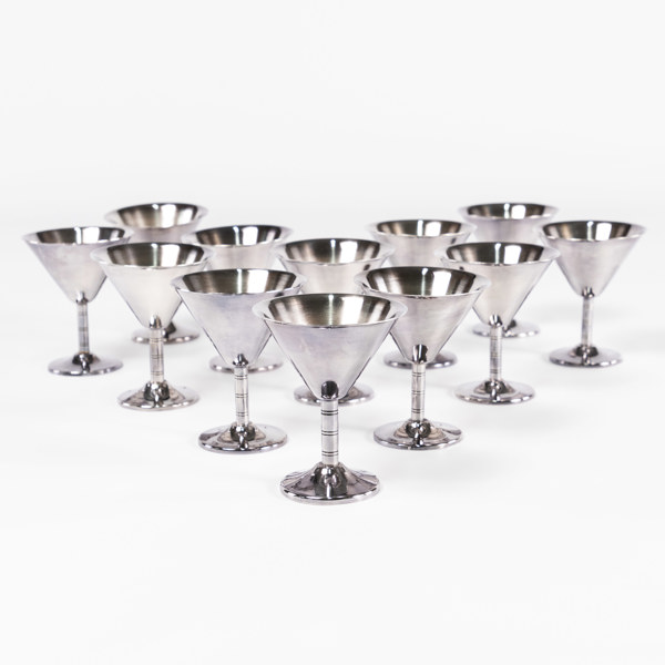 Cocktailglas, 12 st, vitmetall, Tesi, höjd 9 cm