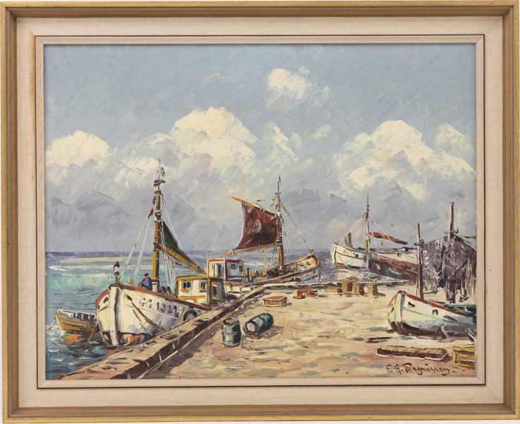 Oidentifierad konstnär, olja på duk, signerad F.A. Magnusson, 74 x 60 cm