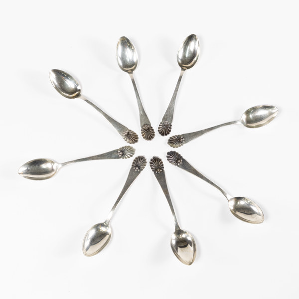 Teskedar, 8 st, silver, vikt 105,6 gram