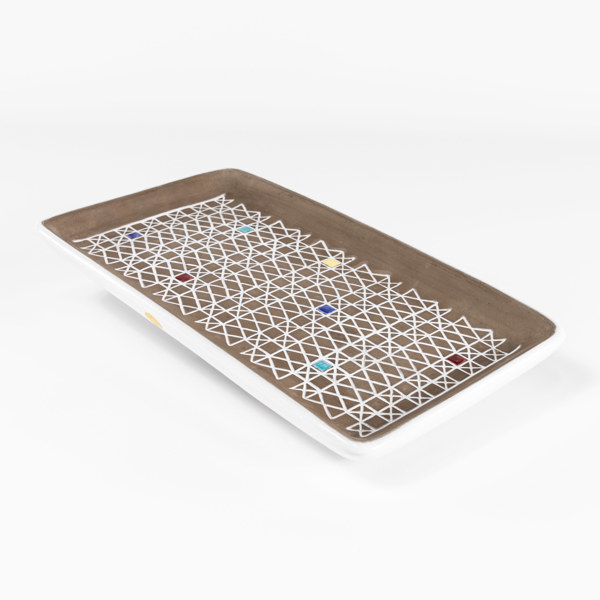 Ingrid Atterberg, fat, "Corso", Upsala Ekeby, 39 x 22 cm