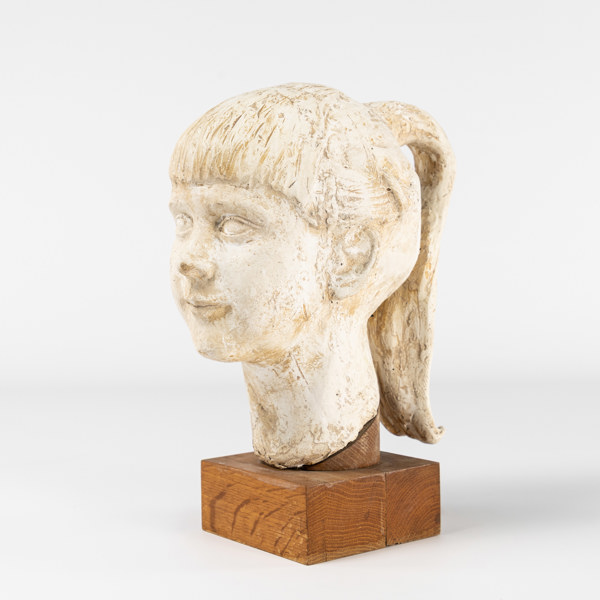 Oidentifierad konstnär, byst, gips, höjd 31 cm