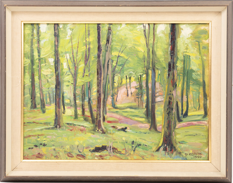 Hjalmar Larsson, olja på pannå, signerad, 1950, 75x59 cm