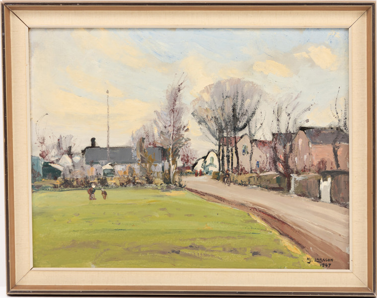 Hjalmar Larsson, olja på pannå, signerad, 1947, 72x57 cm