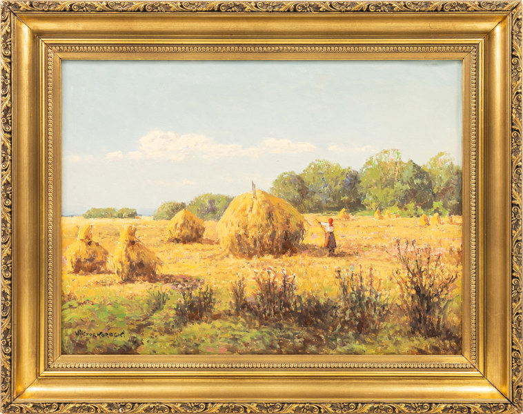 Wiktor Korecki, olja på duk, signerad, 76x60 cm