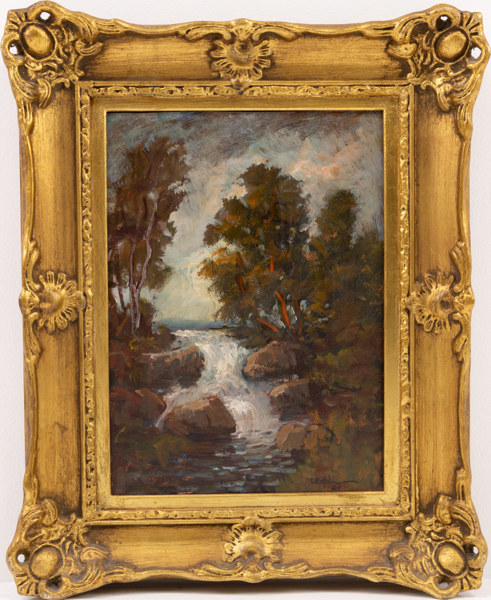 Tage Rudolf Ahlm, olja på pannå, signerad, 39x48 cm