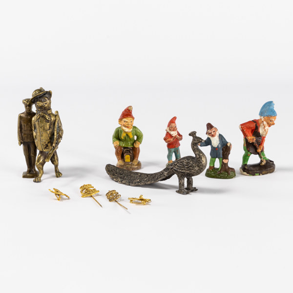 Figuriner, nålar, 11 delar, högsta 8,5 cm