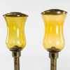 Ljuslyktor, ett par, gulmetall/glas, höjd 44 cm