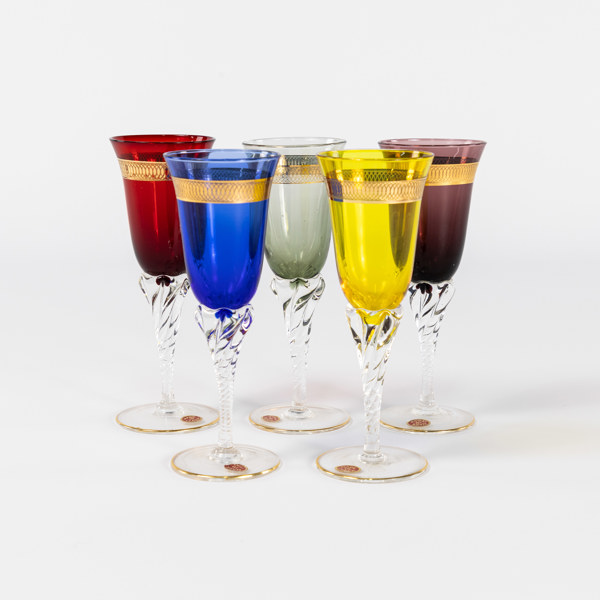 Starkvinsglas, 5 st, Italien, höjd 16 cm