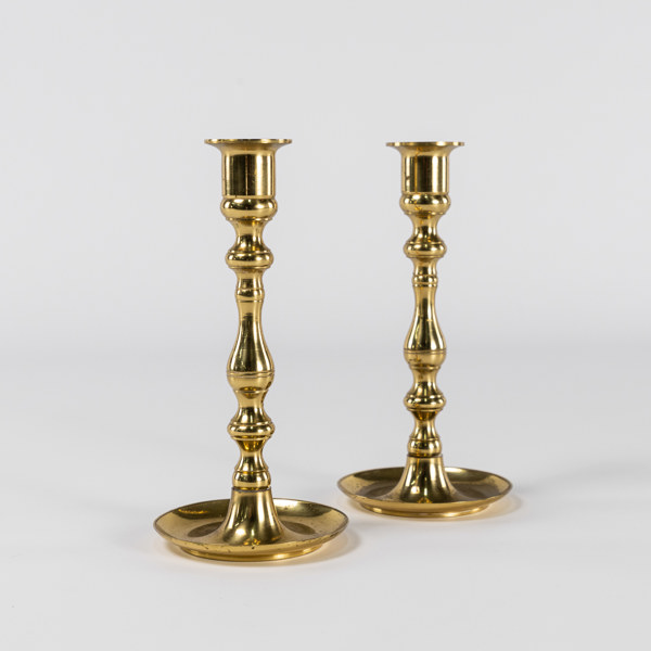 Ljusstakar, ett par, mässing, höjd 19 cm