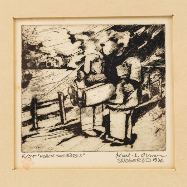 Karl-Erik Olsson, etsning, 6/25, signerad, 42 x 52 cm