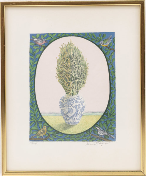 Maria Hillfon, litografi, 195/275, signerad, 32x39 cm