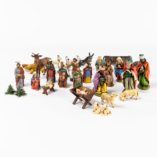 Figurer till julkrubba, ett parti, bl a Elastolin