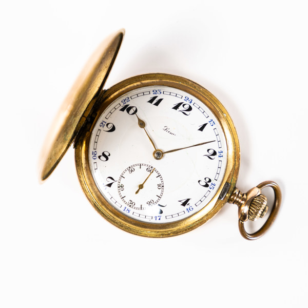 Fickur, savonett, Primo, guldpläterad, Ø 51 mm