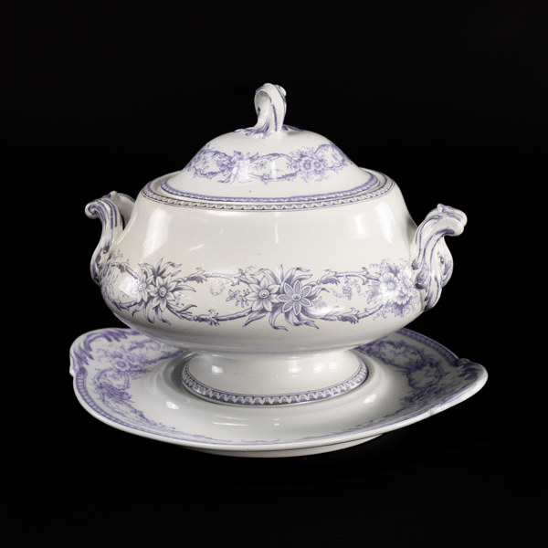 Terrin med fat, tidigt 1900-tal, Rörstrand, höjd 24 cm