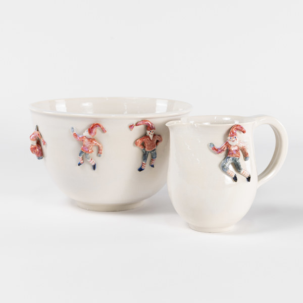 Lena Thulin, grötskål och kanna, stengods, unika