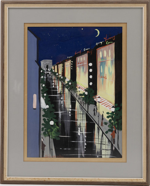 Oidentifierad konstnär, gouache, signerad, 43x53 cm