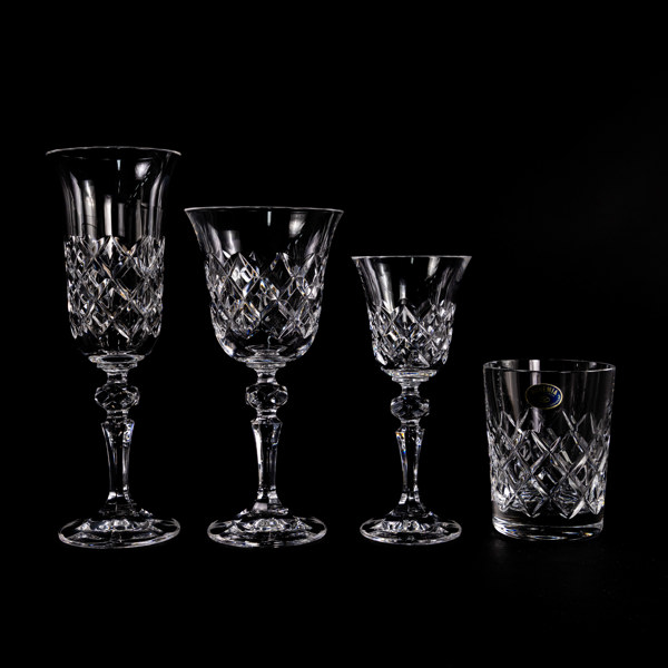 Glasservis, 47 delar, Bohemia, Tjeckoslovakien