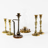 Ljusstakar, 6 st, mässing, högsta 26 cm