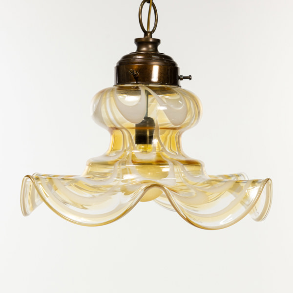 Taklampa, glas, diameter 50 cm, höjd 43 cm