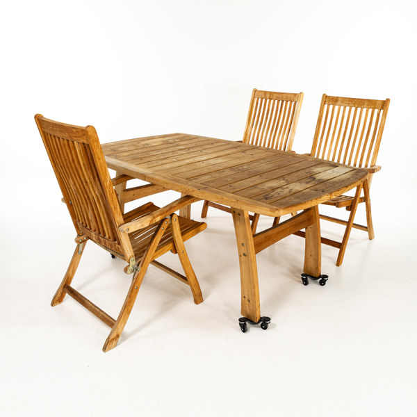 Trädgårdsmöblemang, 4 delar, teak/furu