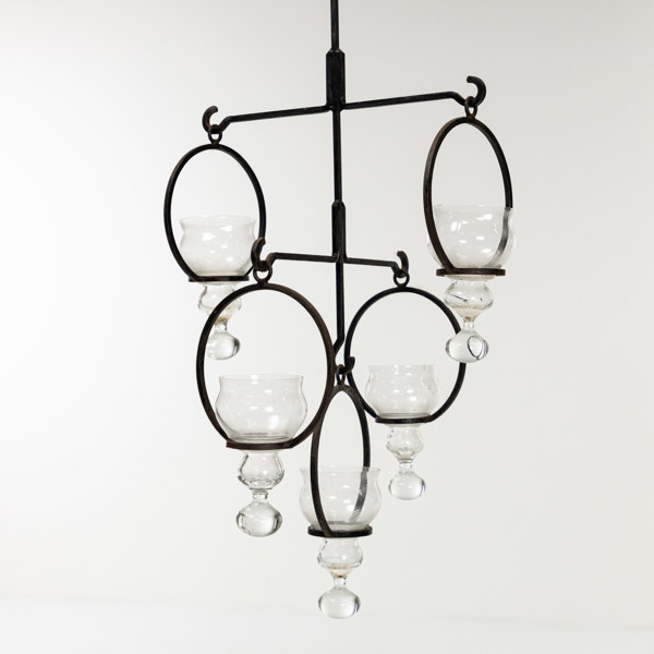 Ljuskrona, smide, 5 ljuspunkter