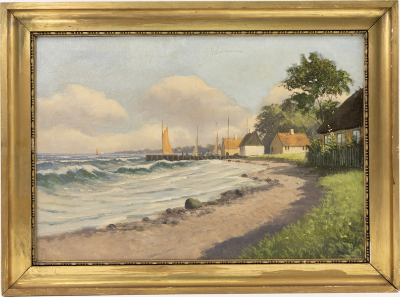 Oidentifierad konstnär, olja på duk, signerad W Behrens, 77 x 57 cm