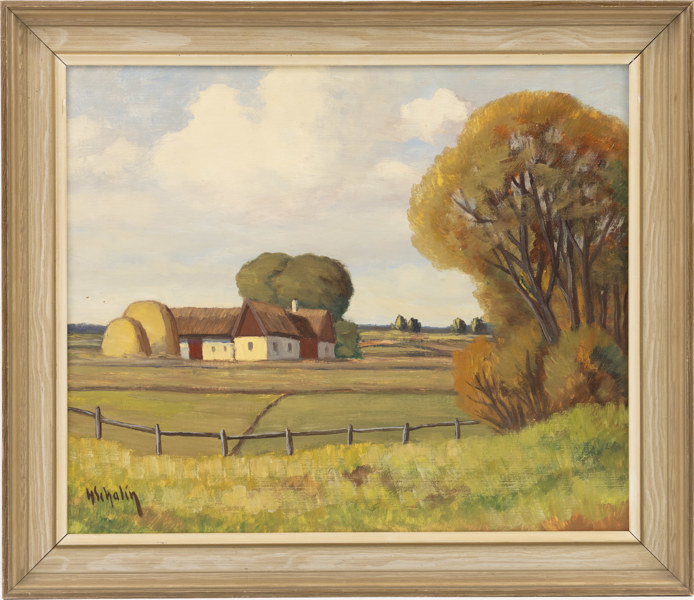 Hartvig Schalin, olja på pannå, signerad, 66 x 56 cm