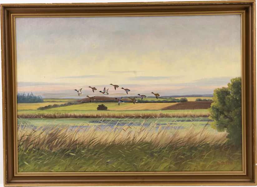 Oidentifierad konstnär, olja på duk, signerad, 106 x 77 cm