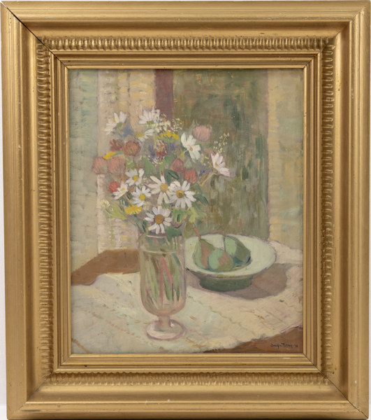 Inga Berg, olja på duk, signerad, 57 x 64 cm