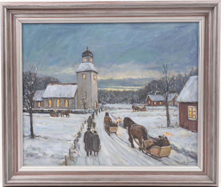 Bror Jönsson, olja på duk, signerad, 74 x 63 cm