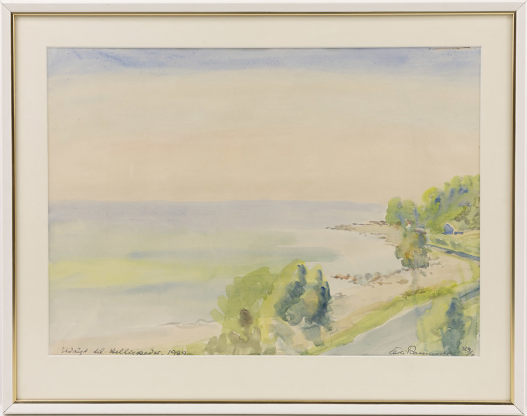 Eli Rasmussen, akvarell, signerad, 77 x 60 cm