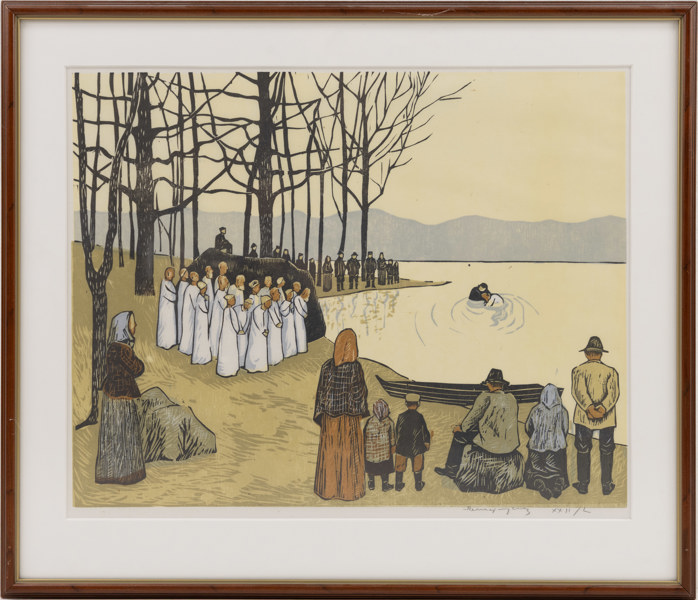 Sven Ljungberg, träsnitt, signerad, numrerad XXII/L, 63 x 54 cm