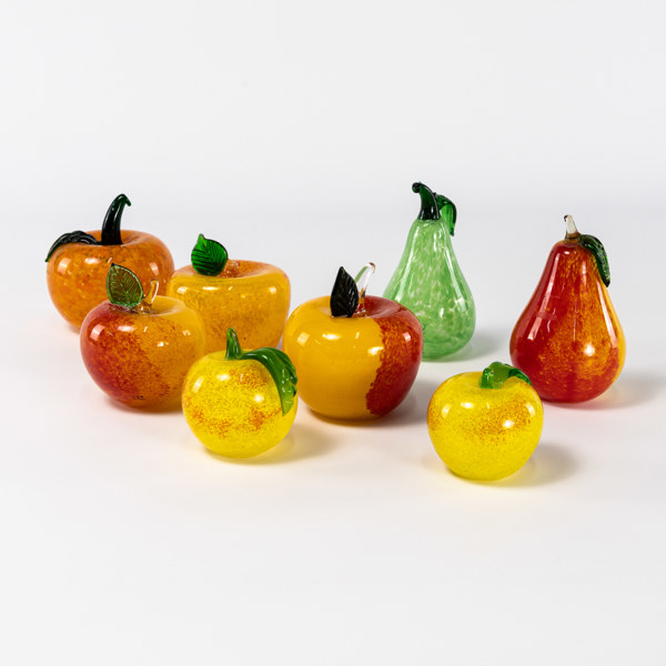 Glasfrukter, 8 st, högsta 13 cm