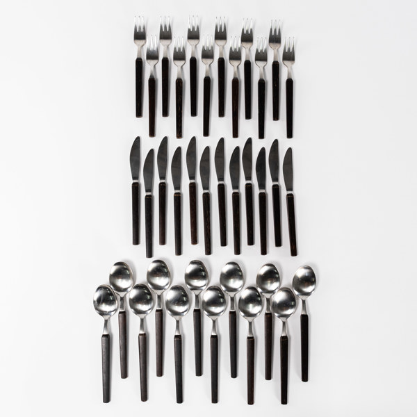 Bestick med trähandtag, 36 st, Nilsjohan