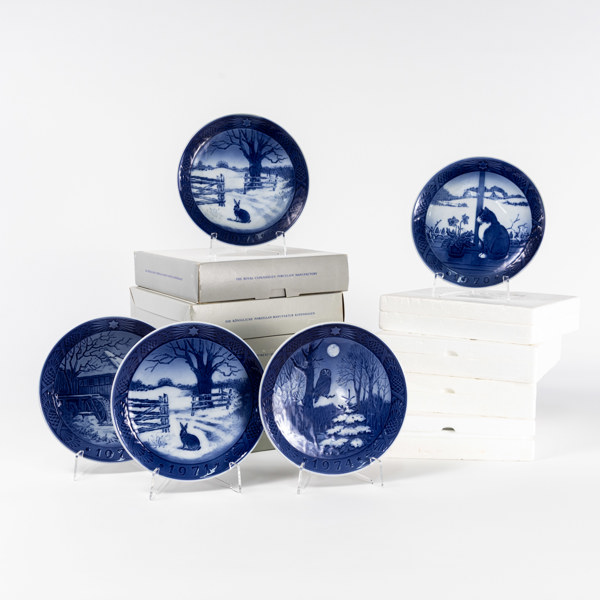 Samlartallrikar, 14 st, Royal Copenhagen