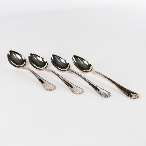 Dessertskedar, 4 st, silver, längd 18 cm, vikt 208,9 gram