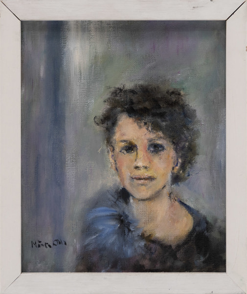 Måns-Olle Olsson, olja på duk, porträtt, 25 x 30 cm