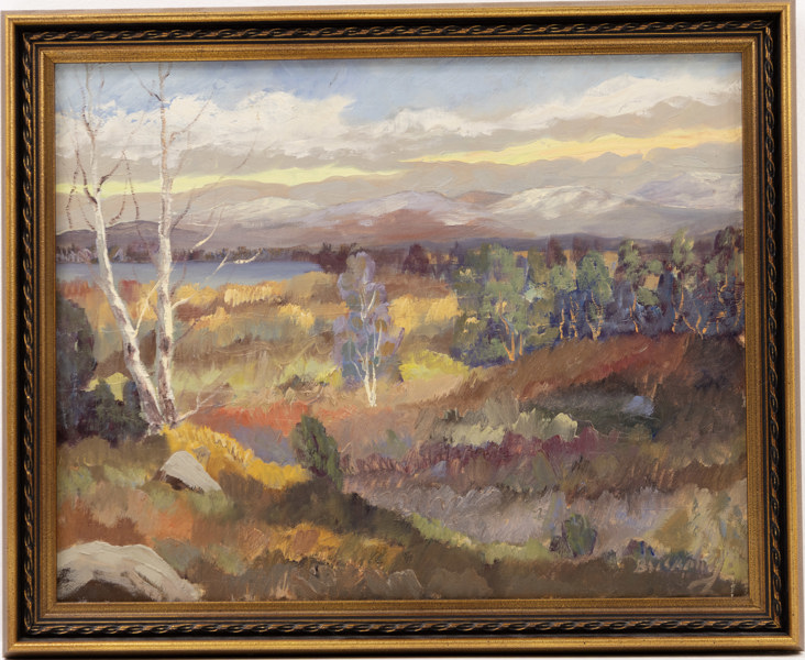 Oidentifierad konstnär, olja på duk, fjällmotiv, signerad, 54 x 44 cm