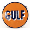 Emaljskylt, "Gulf", 1960-tal, diameter 70 cm