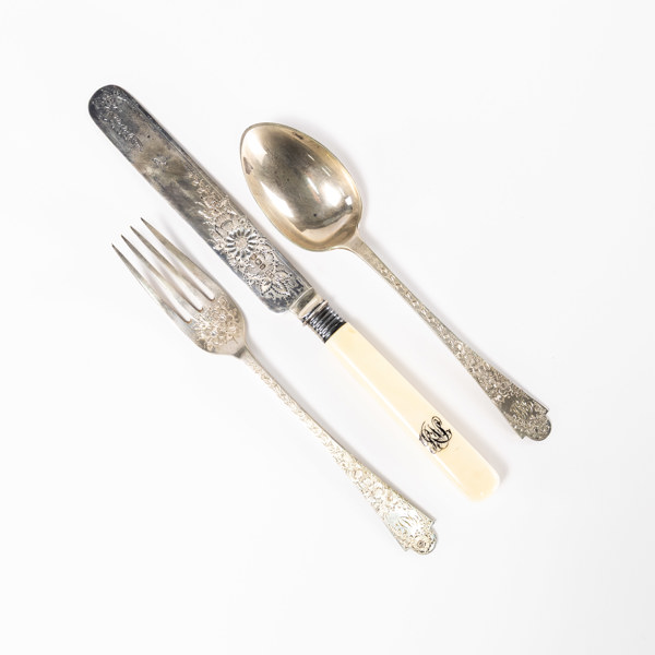 Dopset, 3 delar, sterlingsilver, Roberts & Belk, England