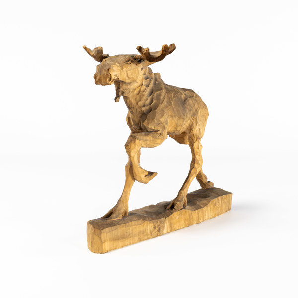 Erik Reimhult, skulptur, snidat trä, signerad, höjd 27,5 cm