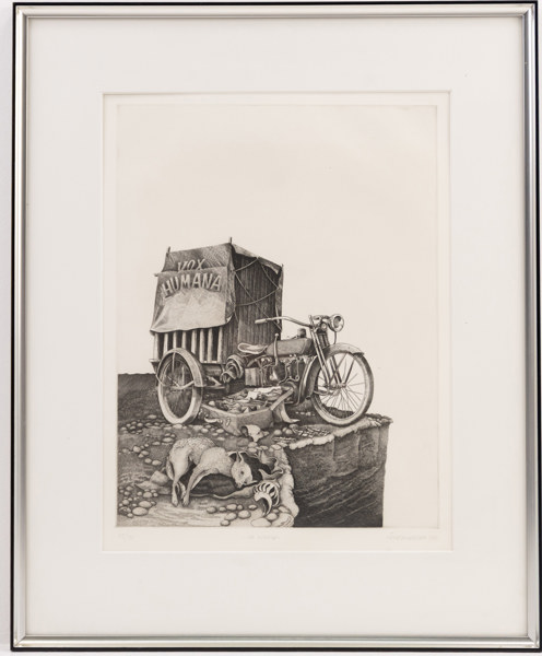 Åke Johansson, litografi, "Vox humana", signerad, numrerad 115/120, 52 x 64 cm