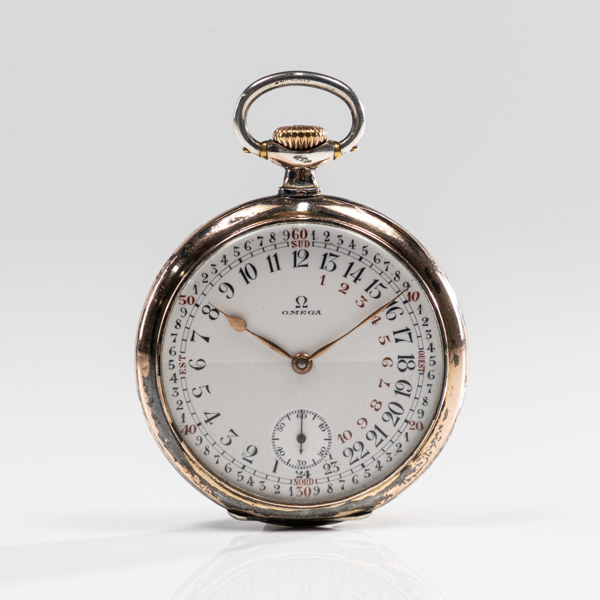 Omega, fickur, 51,5 mm, 24H, silver, 1923