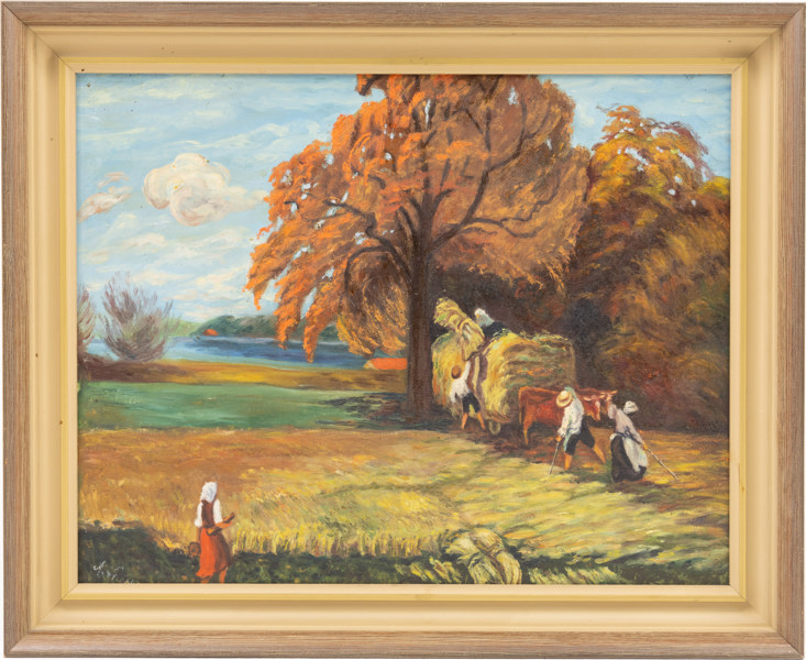 Oidentifierad konstnär, olja på duk, signerad, 58x43 cm