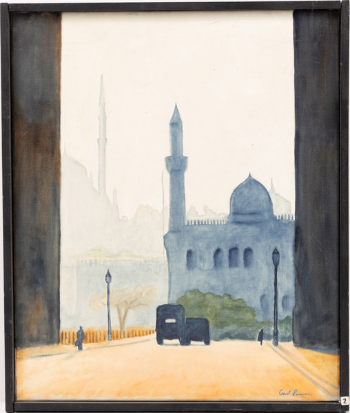 Carl E Larsson, olja på duk, signerad 53 x 63 cm